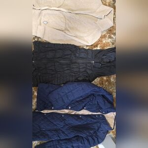 Cozy Jacket Trio in Cream, Black, and Blue